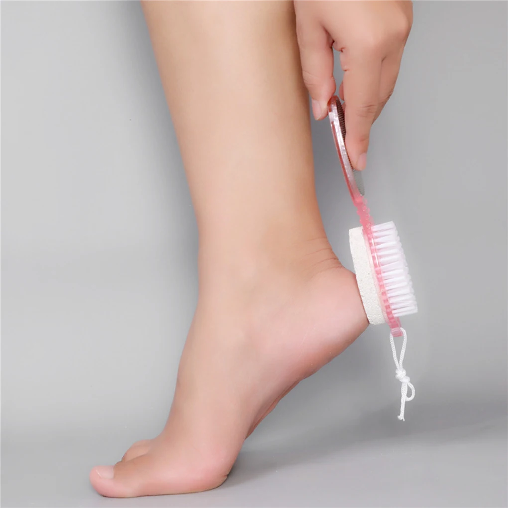 Feet Double-Sided Foot Care Skin Remover Stone Brush Cleaning Heels Grinding Tools Callus Pedicure Beauty Scrubber new woodworking seal cutting knife alloy carpenter carving stone carving seal carve diagonal round double sided flat knife tools