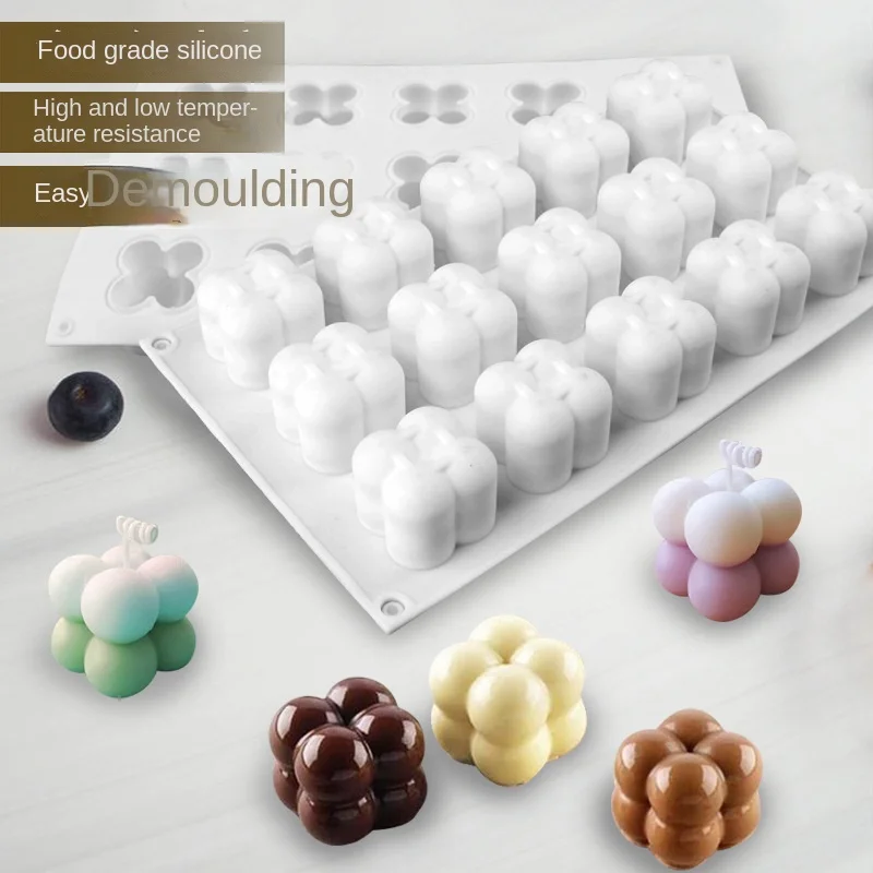 12/15Pcs Small Bubble Silicone Candle Molds Handmade Spherical Dessert Cake Baking Chocolate Making DIY Soap Plaster Resin Mold silicone mold