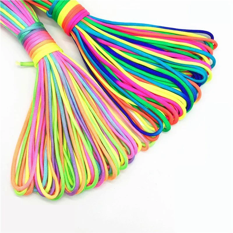 

5mm Rainbow Paracord Rope Parachute Cord Outdoor Climb Camp Tent Survival Bracelet