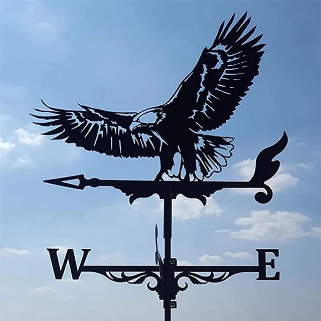 Weathervane Kerítés Mount Bagoly Időjárási Lapáttest Karmás Tét Dísz Szél Fonógépek Kert Tetők Irányjelző Lapát - Image 3