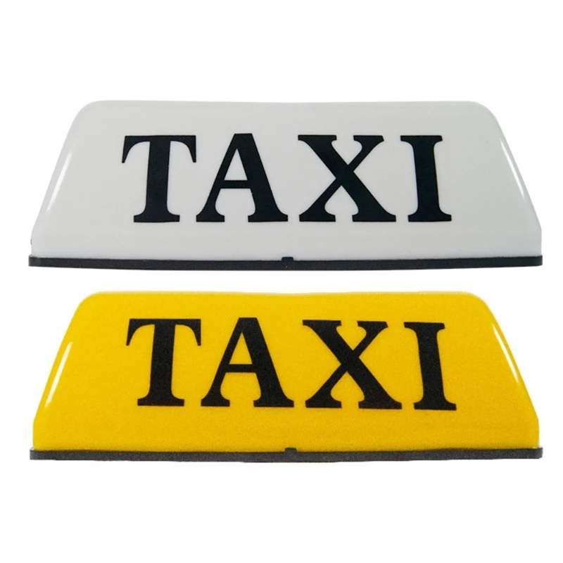 

White/Yellow Shell LED Magnetic Base 12V Car Taxi Cab Roof Top Sign Light Lamp Waterproof Taxi Dome Light Taxi Sign