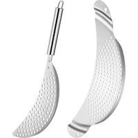 LMETJMA Stainless Steel Pot Strainer with Handle Kitchen Pasta Strainer Colander Insert Drainer for Different Pot Pan JT170