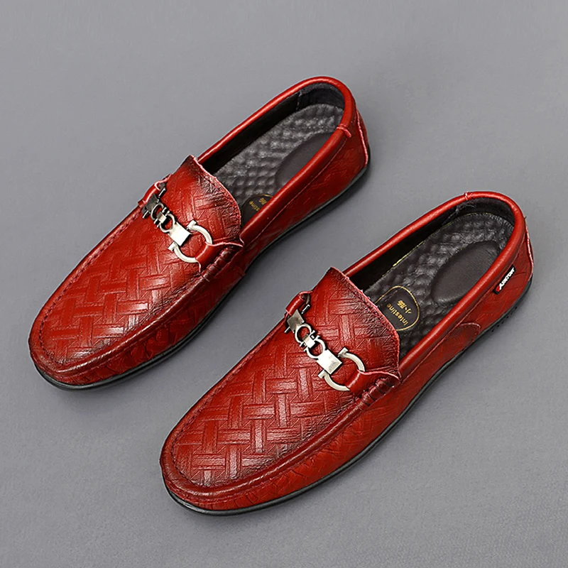 

Men's Genuine Leather Shoes Luxury Flats Social Moccasins Loafers For Men 2023 Dress Fashion Driving Casual Business Shoes Male