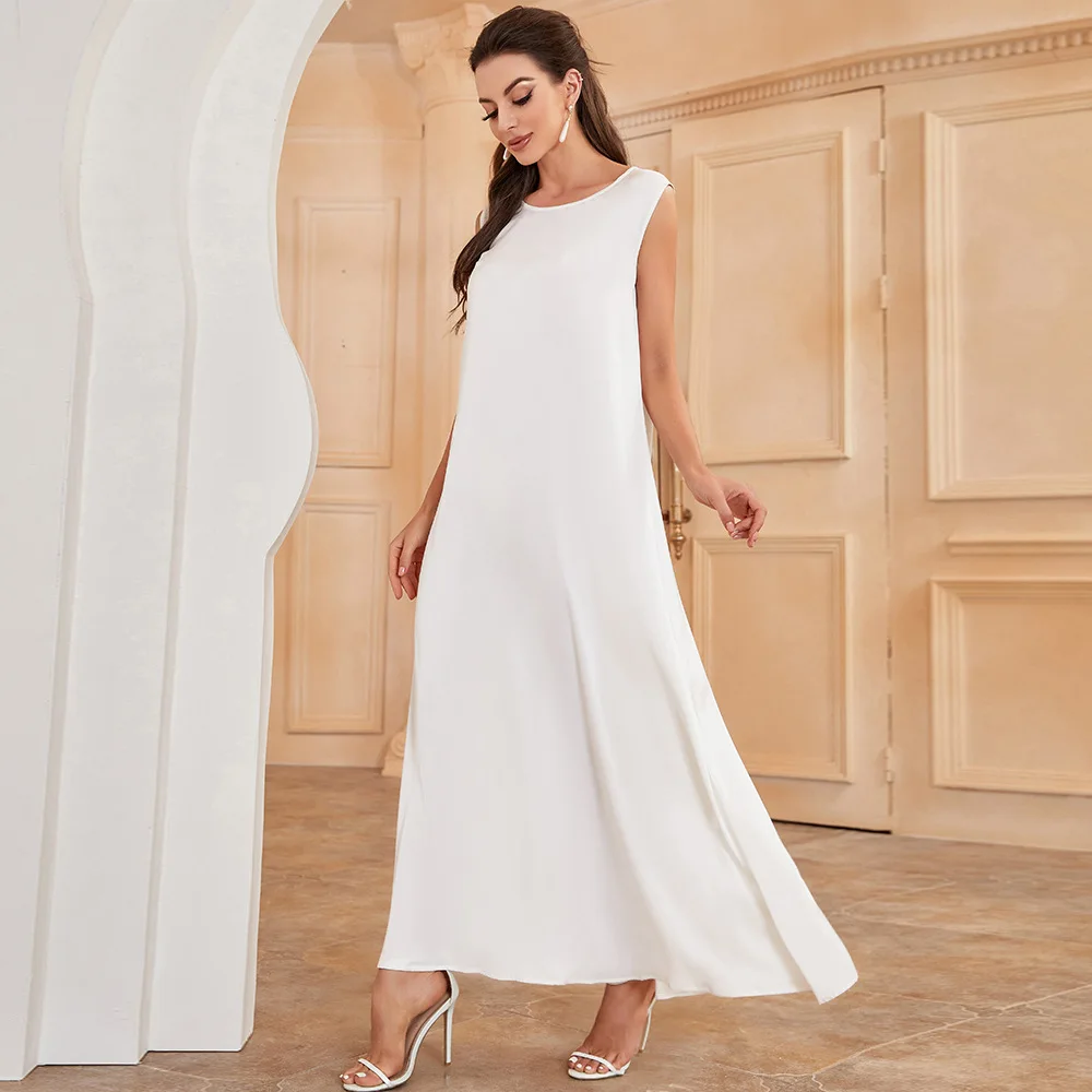 Long Dresses White Ramadan Islamic Clothing Women Abaya Dubai Turkey Arabic Muslim Dress Robe Femme Vestidos African 2023 Kaftan