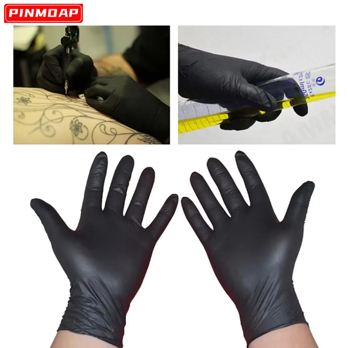 10/50 Pcs Disposable Black Nitrile Gloves Multi-Purpose Latex Free Sterile Medical Cooking Household Simple Clean