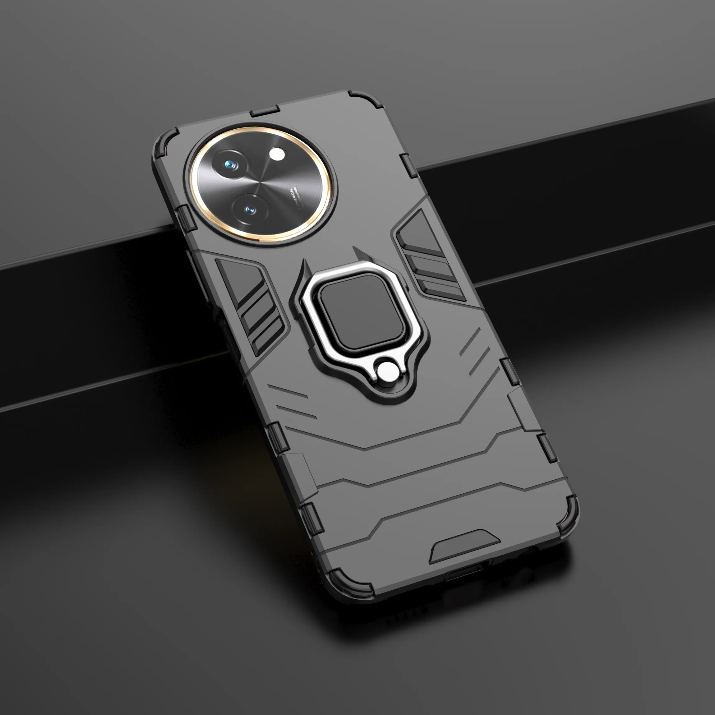 Case for VIVO T3X 5G Shockproof Ring Holder Armor kickstand Cover for VIVO Y38 5G Y200i 3