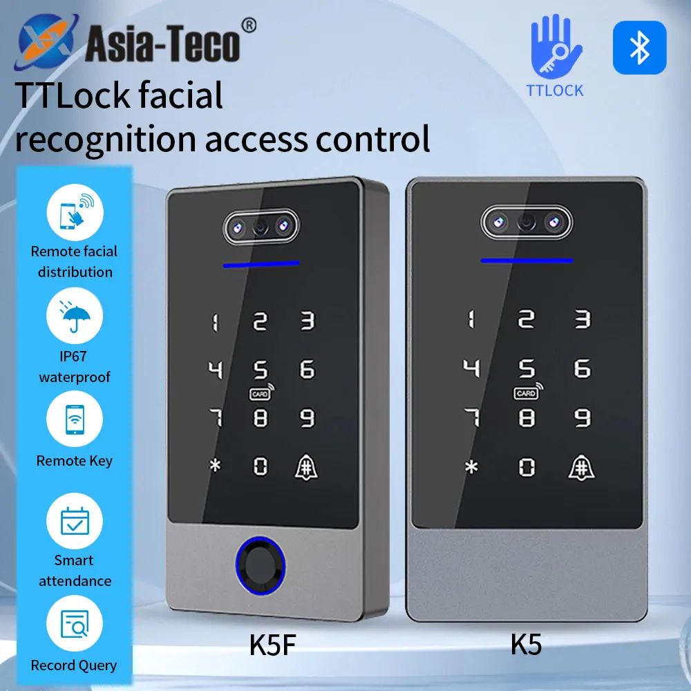 TTLOCK Biometric Time Attendance System Fingerprint Scanner Facial Recognition Rfid Access Control Keypad With Cloud Pc Software fingerprint face recognition machine