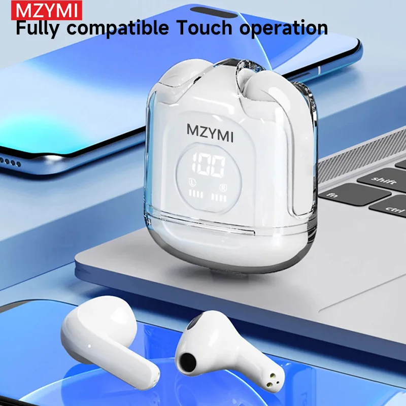 

NEW Original mzymi XT65 TWS Wireless Earphone Bluetooth 5.3 Dual Stereo Noise Reduction Bass Touch Control Long Standby Headset