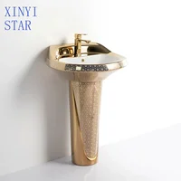 Cuvette de toilette monobloc de luxe dorée électroplaquée pour hôtel 5