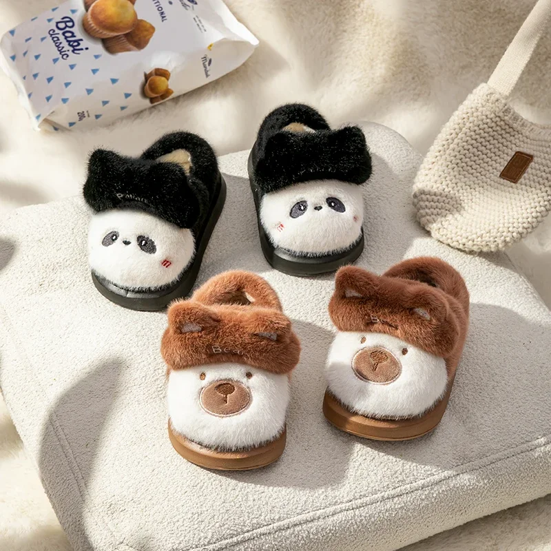 Kids Winter Cartoon House Shoes Children Home Indoor Anti-slip Winter Cotton Slippers Boys Girls Cozy Warm Outdoor Cute Footwear 5