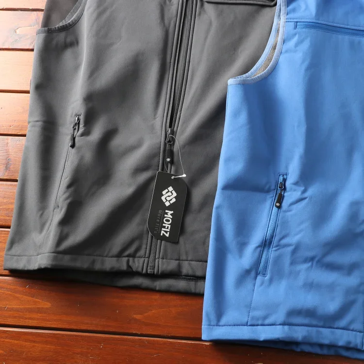 Outdoor Golf Vest Men Lightweight Softshell Fleece-Lined Vest Windproof Sleeveless Jacket for Travel Hiking Running Sports Vests