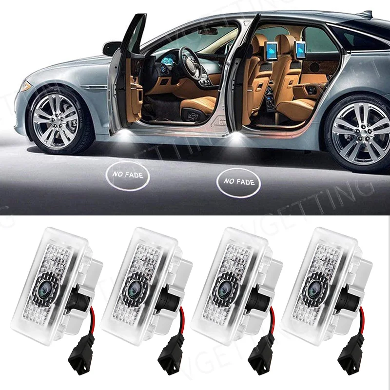 

2 Pcs for Tesla Model 3 Y S X LED Car Door Welcome Light Glass Lens Projector Ghost Shadow Lamps White Non-fade Upgraded Metal