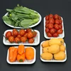 100pcs White Fruit Serving Tray Translucent NO cover Meat Packaging Box Disposable Plastic Vegetable Pallet Supermarket plate 4