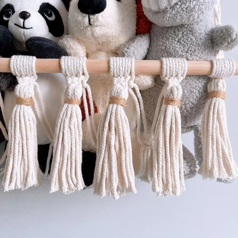 52cm Stuffed Animal Toy Storage Rack Wall Hanging Net Tassel Design Vivid Color Toy Doll Storage Organizer Nursery Room Decor