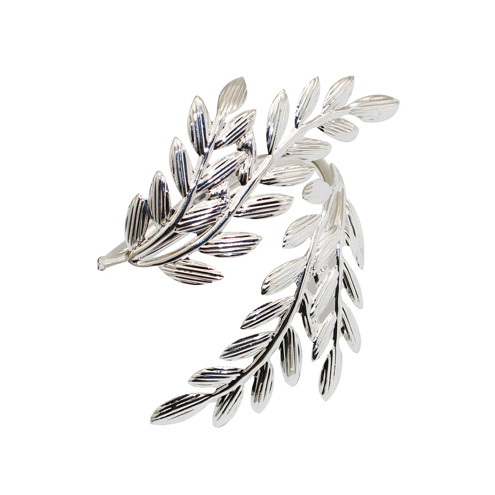 PATIKIL Portatovaglioli A Foglia Argento - Set Da 24 Pezzi In Metallo Lega, Diametro 40mm, Per Decorazione Tavolo Matrimoni, Feste E Cene