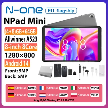 N-one 8 inch 12GB RAM Android 14 Tablet Computer with Octa-core, Latest Tablet Support 5G WiFi 1
