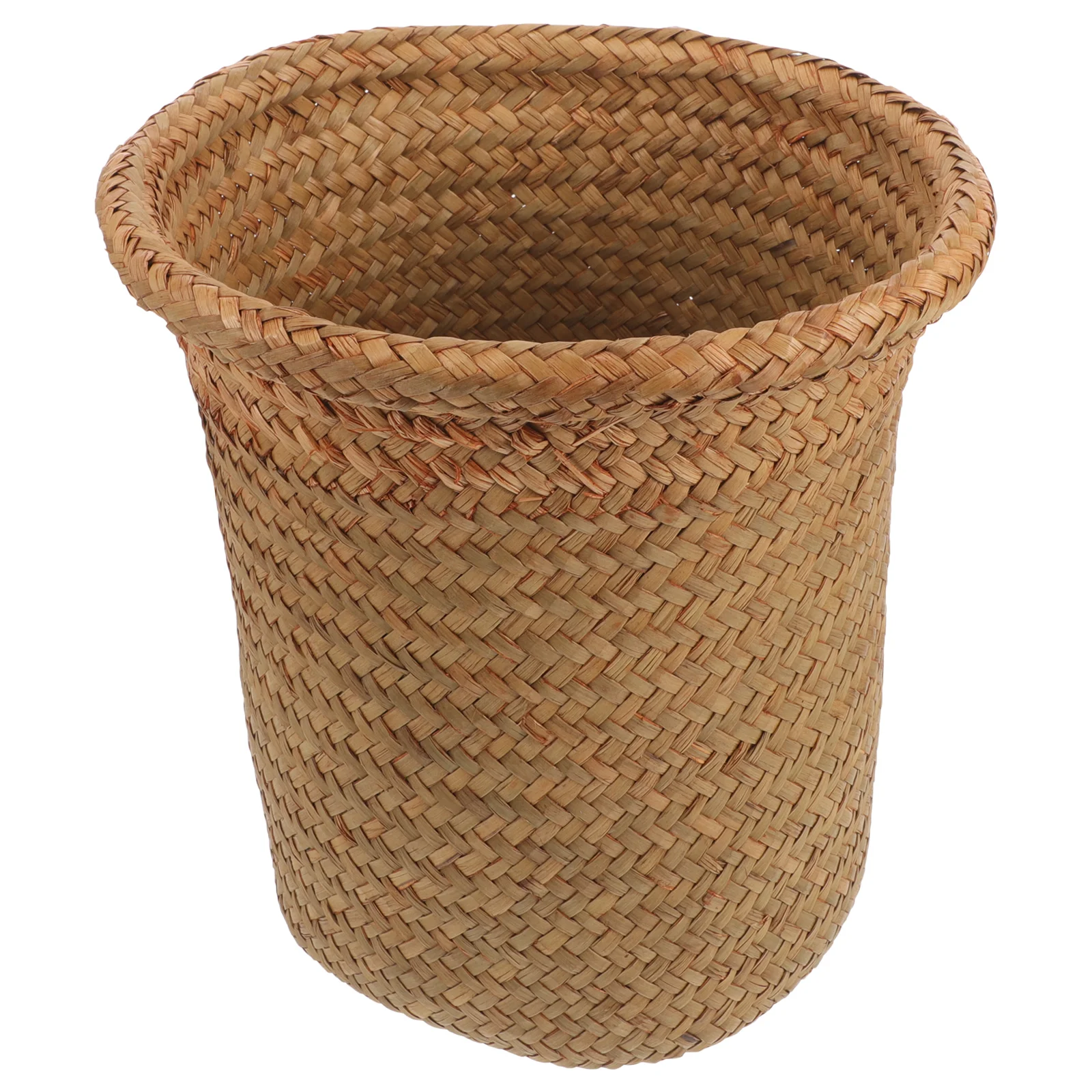 

Seagrass Planter Basket Round Woven Waste Basket Rattan Trash Baskets Garbage Bin Basket Basket Bathroom