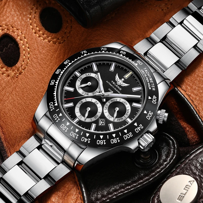 Yelang V1033 Men Sports Luminous Watch 42mmLuxury Japan 9120 Automatic Mechanical Sapphire 10Bar 100M Waterproof Watch