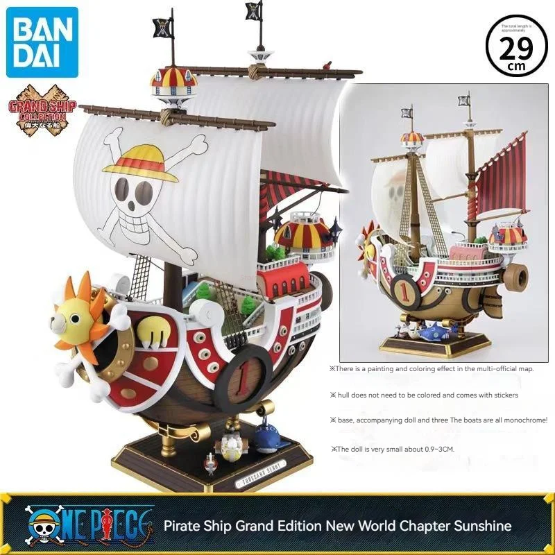 

One Piece Bandai Anime Thousand Sunny Going Merry Boat Pvc Action Figure Collection Pirate Model Ship Toy Assemble Christma Gif
