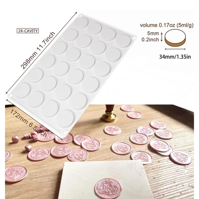 1Pcs Wax Seal Stamp Silicone Mold Mat with 12/24/30-Cavity Mould