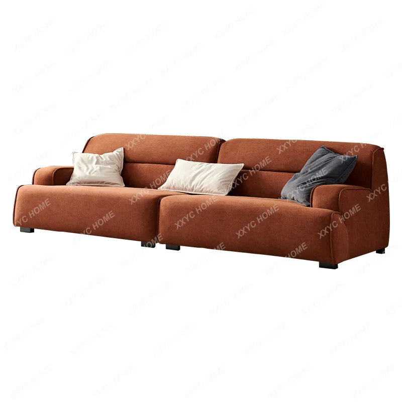

Small Apartment Living Room Fabric Craft Sofa Three-Seat Straight Designer Furniture