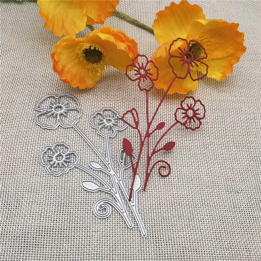 ThreeFlowersMetalCuttingDiesStencilDIYScrapbookAlbumDecorative