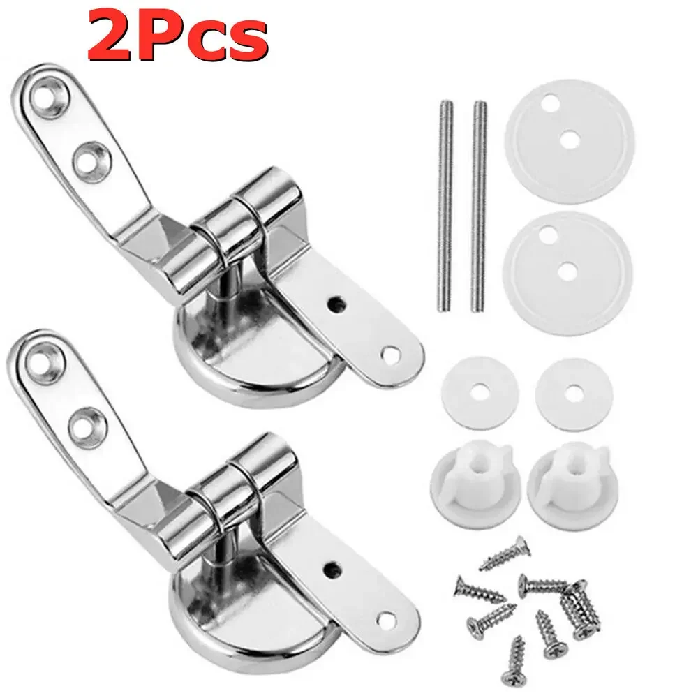 Stainless Steel Toilet Seat Hinge Universal Adjustable Replacement Flush Toilet Cover Mounting Connector Bathroom Accessories Toilet Seat Accessories Toilet Hinge Replacement