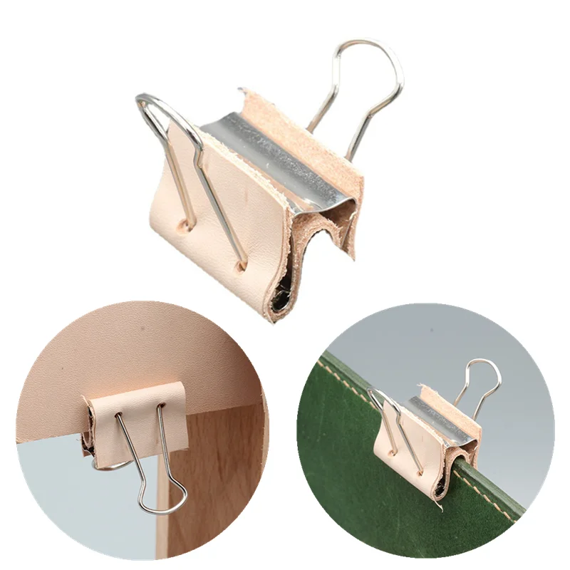 DIY Leather Craft Stick Cutting Metal Assistant Suture Clamp Handwork Fixing Leather Tool 10Pcs/lot