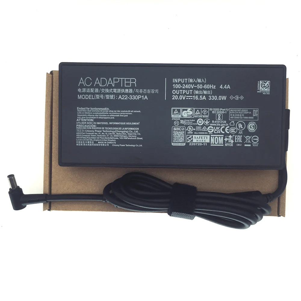 Asus Zephyrus Duo 16 15 M16 S17 GX650 GU604 노트북 충전기 케이블 20V 16.5A 용 기존 330w 전원 공급 장치 어댑터