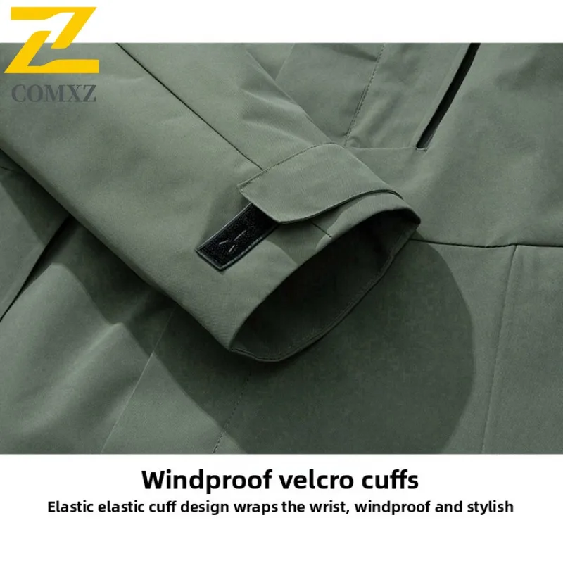COMXZ Luxury Men Jacket Lightweight Outdoor Travel Windproof Motorcycle Jacket Casual Hooded Comfort Durable Autumn Winter Coat