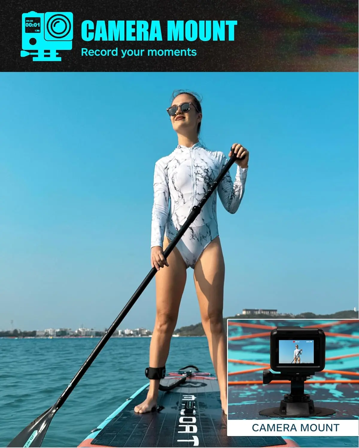 11'6"&times;34"&times;6" Paddle Board, Stand Up Paddle Board for Fishing, Sup Board with 3 Removable Fins, Dual Bungee