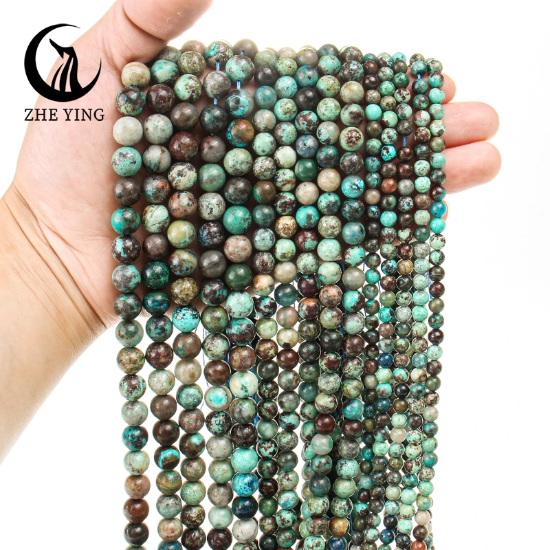 

Zhe Ying Top Quality 7A Chrysocoll Beads for Jewelry Making Loose Natural Stone Beads DIY Bracelets Necklace Accessories