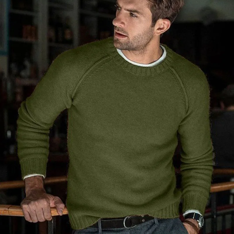 

Autumn Winter Solid Sweater Men New Casual Slim Fit Mens Knitted Sweaters Comfort O-Neck Knitwear Pullover Men S-3XL Pull Homme