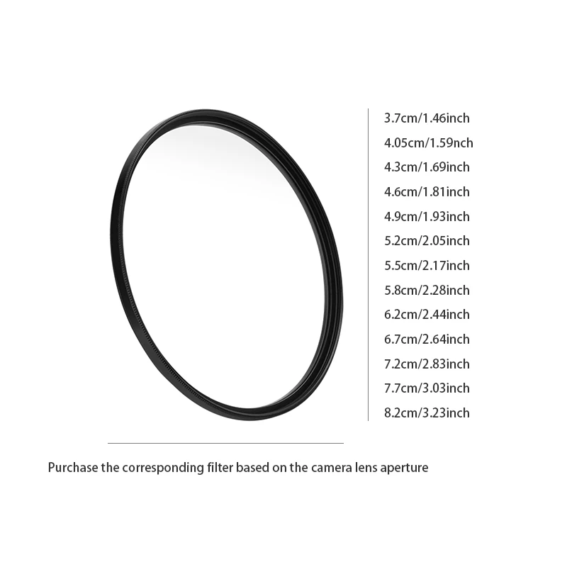 Filtre UV pour objectif appareil photo, en cours de vissage sur un objectif, doigts tenant la bague