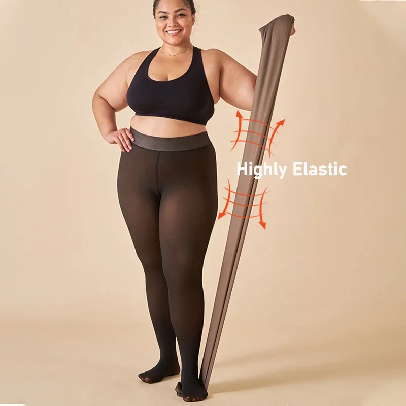 Women Pantyhose Warm Winter Sexy Translucent Thick Thermal Tights Stockings High Waist Elastic Plus Size Leggings