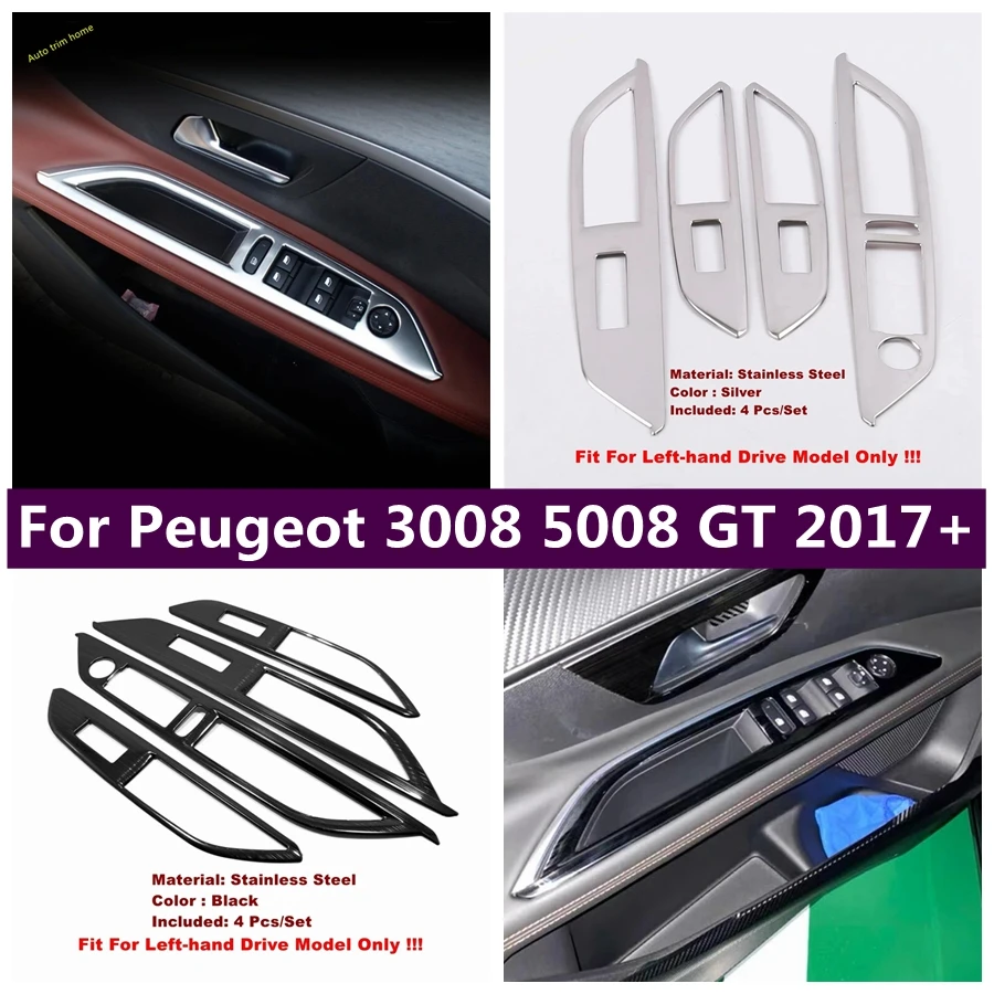 

Fit For Peugeot 3008 5008 GT 2017 - 2022 Armrest Window Rise Lift Down Control Switch Door Lock Panel Cover Trim Accessories