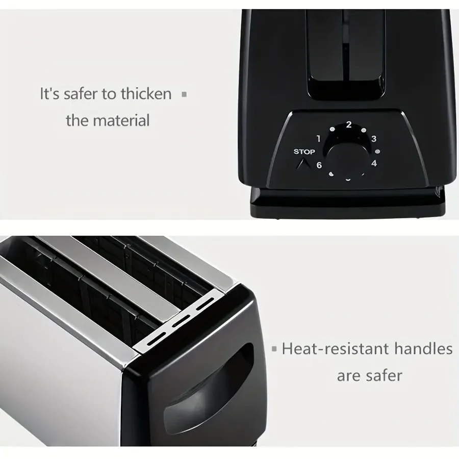 Best Prime 2 Slice Toaster Black Evenly Quickly 6 Shade Settings Removable Crumb Tray Stainless Steel Toaster 4