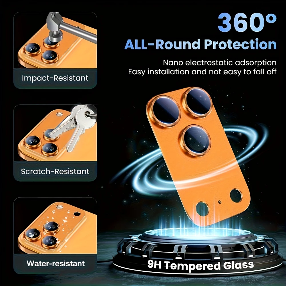 Premium Metal Glass Camera Lens Protector for iPhone - Durable Lens Cover Accessory