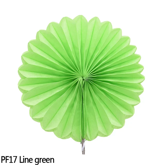 5pcs 10-30cm Color Tissue Paper Cut-Out Paper Fans Pinwheels Hanging Flower Paper Crafts for Wedding Party Birthday Decor Suppli PF17-Lime green