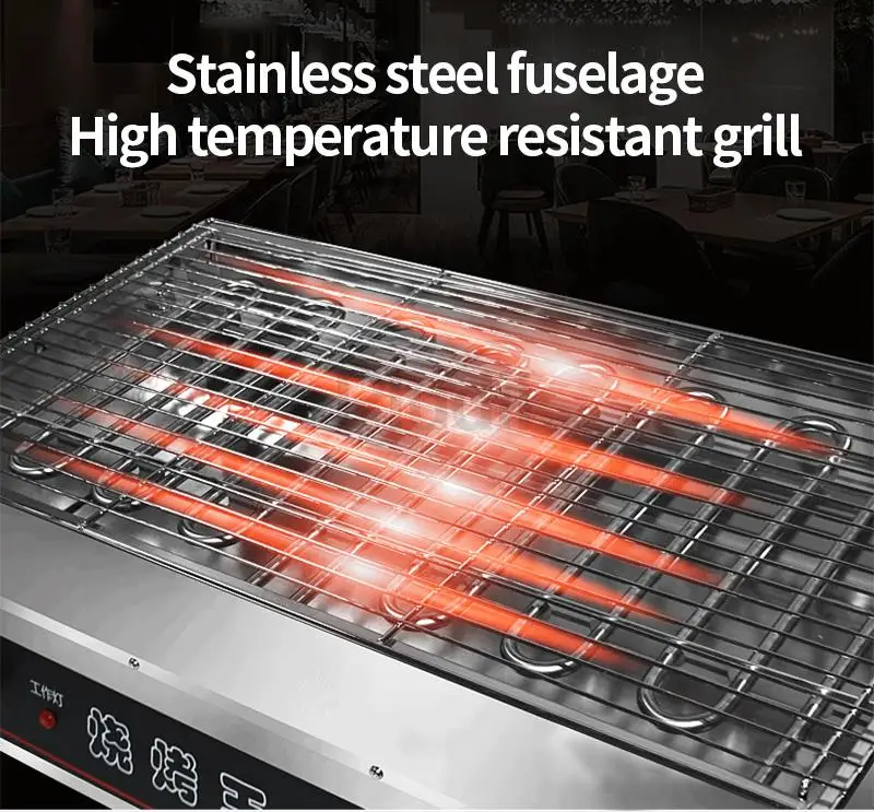 S9b2fd9a9ea6e4a58914cd8d78767f249Q küchexyz.de Best Price | Fast Delivery |Quality Product Smokeless Electric BBQ Grill Commercial StainlessSteel Kebab Rotisserie Oven 8000W Grilling Machine Restaurant Kitchen Equipment