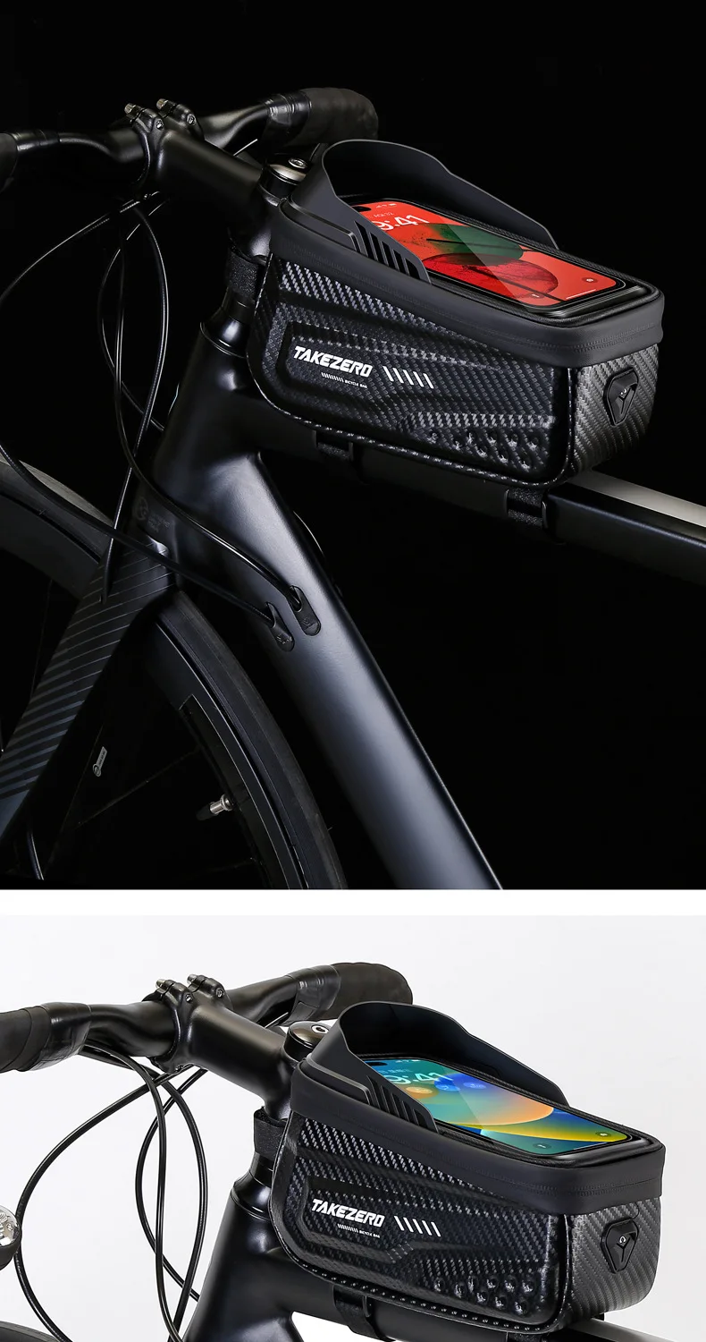 Borsa Per Telaio Bici Impermeabile - Porta Smartphone Fino A 7", Touch Screen, Per MTB, Corsa, Ebikes - Foto 11