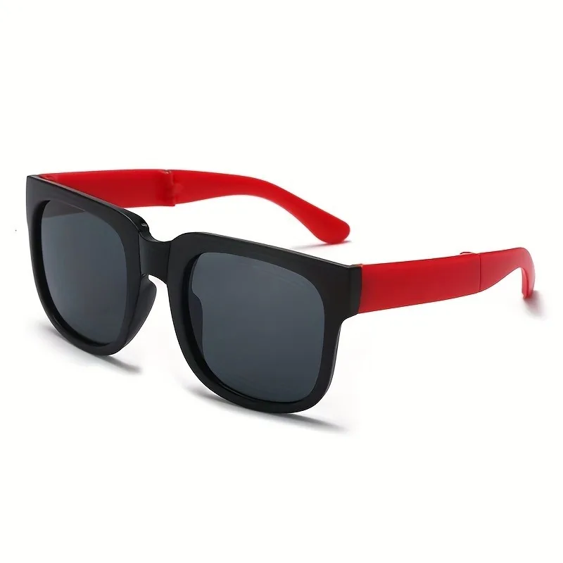 Foldable Glasses 1 Pair Foldable Glasses for Boys & Girls Portable Square Frame Travel Glasses Playful Design Durable Lenses Outdoor