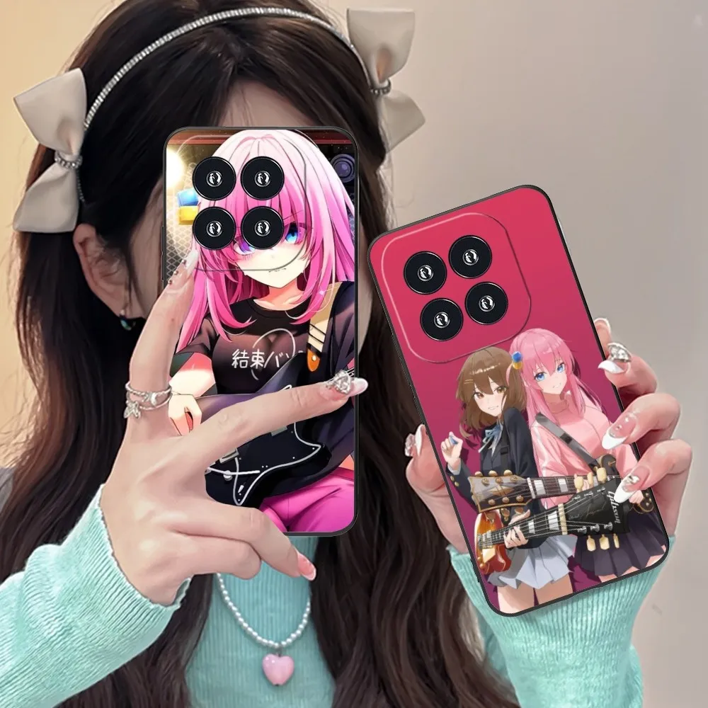 Bocchi Rock Hitori Gotou Cell Phone Case For Xiaomi 14 13 12 11 10 9 T Ultra Lite Pro S Se X 5G Black Soft Phone Cover Funda