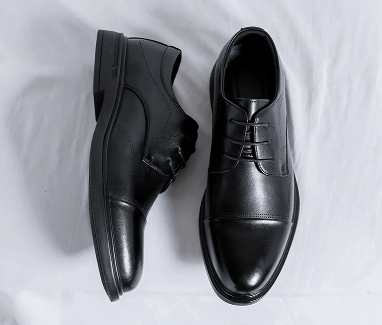 Scarpe da uomo piccole in pelle, comode, da lavoro, casual, formali, in pelle bovina, nere, singole, da sposo, da sposa_voghion.com