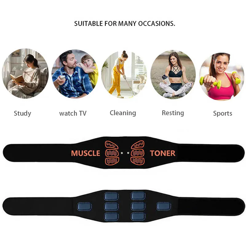 Smart Abdominal Toning Belt Muscle Toner Abs Trainer For Arm Leg Training Home Gym Fitness Massager