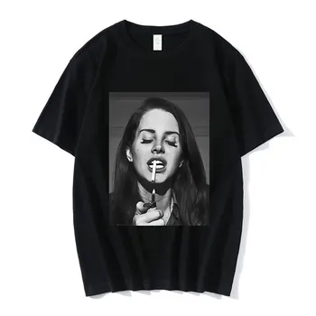 Lana Del Rey 가수 팬 O넥 반팔 셔츠, 남성 정사이즈, 키높이 품질, 소년 소녀, 3-14 세 힙합 티셔츠
