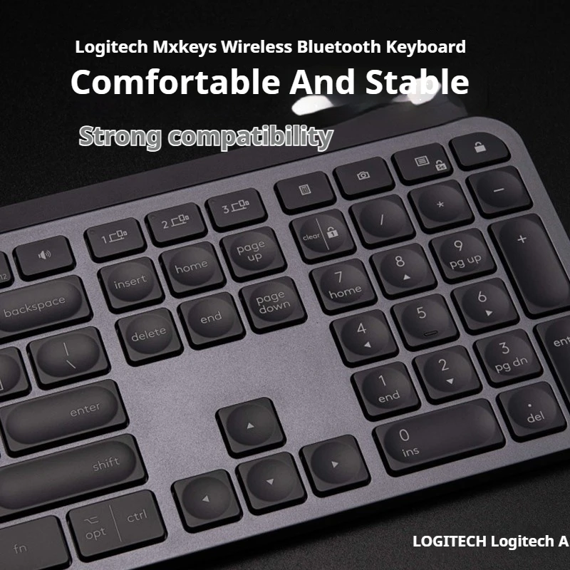 Logitech Mx Keys S Wireless Bluetooth Keyboard Type-C Charging Office 104 Key Charging Backlit Mute Portable Business For Laptop 2