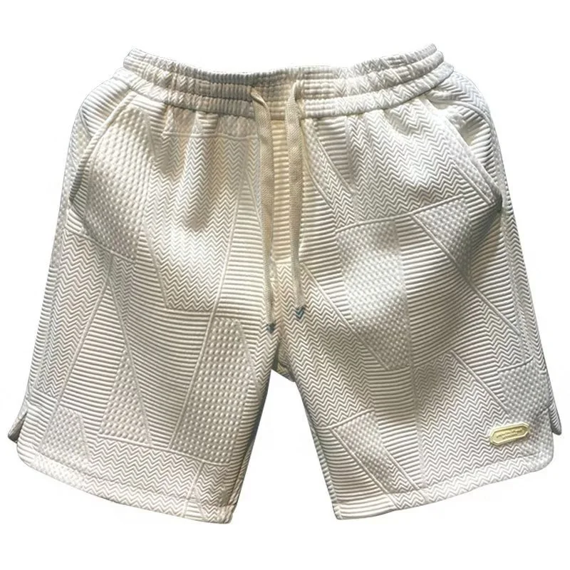 Men Summer Wide Shorts Cotton Blend Multi-pocket Stretch Waist Solid Color Cool Trendy Beach Casual Loose Shorts Sports Trousers 5