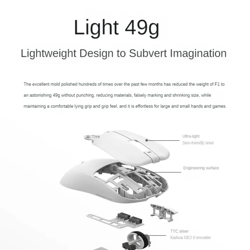 VGN PAW 3395 Dual-mode Gaming Mouse Dragonfly F1 2.4G Wireless Rechargeable Light Weight
