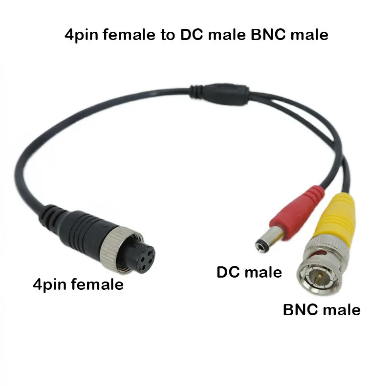 1 stücke luftfahrt kopf m12 4pin männlich weiblich zu bnc dc rca männlich weiblich verlängerung stecker kabel adapter für cctv kamera sicherheit